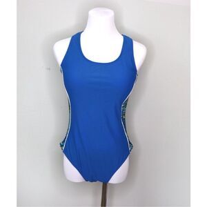 Catalina Side Band Racerback Blue 1pc Swimsuit Moderate Coverage MEDIUM Vacation